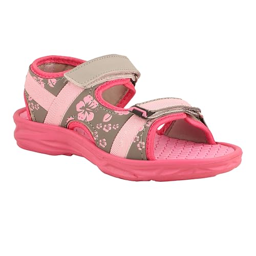 FUEL Sandals for Girl, Stylish & Comfortable Casual Sandals, Perfect Outdoor Beach Anti-Skid Sports Footwear for Girl Child (3UK-PINK) - Image 2