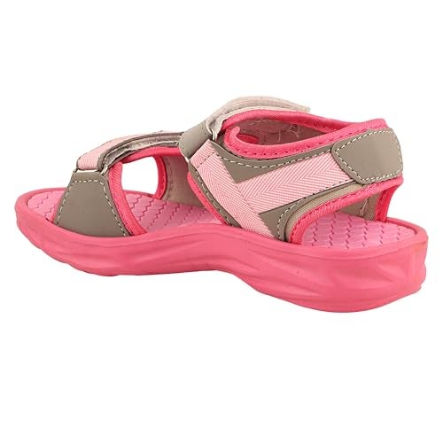 FUEL Sandals for Girl, Stylish & Comfortable Casual Sandals, Perfect Outdoor Beach Anti-Skid Sports Footwear for Girl Child (3UK-PINK) - Image 4