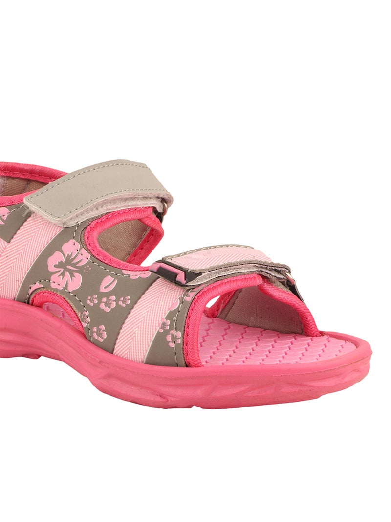 FUEL Sandals for Girl, Stylish & Comfortable Casual Sandals, Perfect Outdoor Beach Anti-Skid Sports Footwear for Girl Child (3UK-PINK) - Image 3