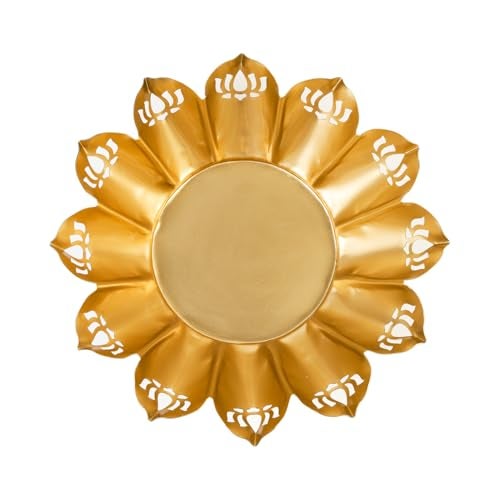 Klassic Metal Lotus Shape Urli Bowl for Home Decor Diwali Decoration Floating Flowers Door Entrace Room Decoration, Gifting Item | 10.8 Inch (Golden, Pack of 1) - Image 4