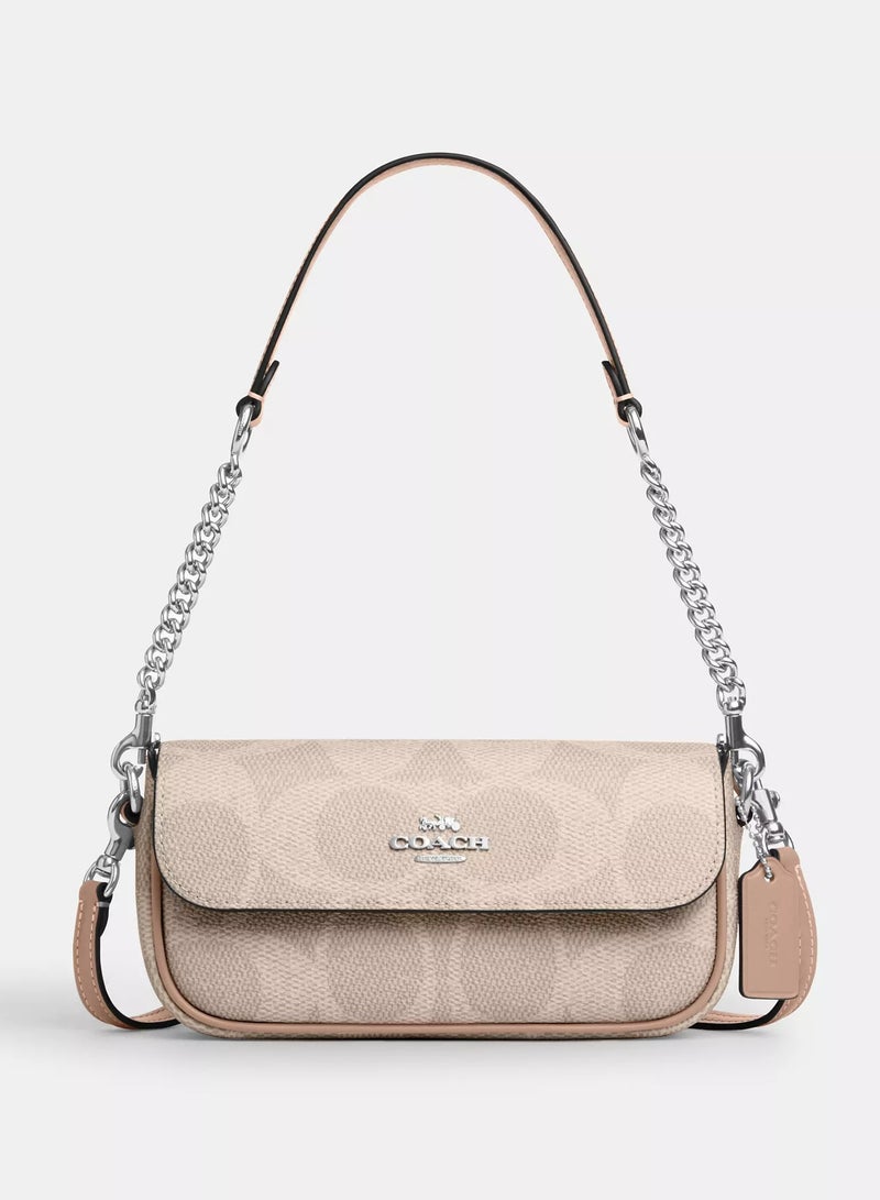 coachoutlet Coach Hailey Flap Bag, Women's Shoulder Bag, Women's Cross Body Bag, Women's Travel Bag, Women's Hand Bag-21cm-Beige - Image 1