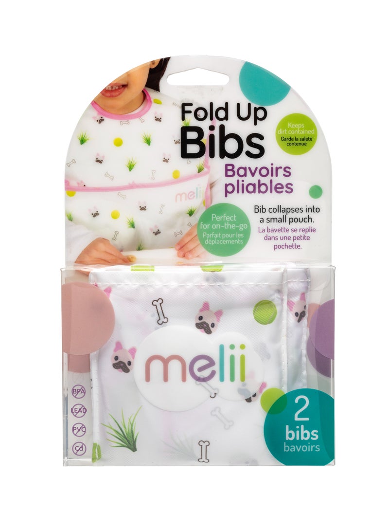 melii Pack Of 2 Baby And Toddler Fold Up Bib With Scoop - Image 3