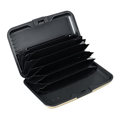 ELFISH Mini RFID Aluminum Wallet Credit Cards Holder Business Card Case Metal ID Case for Men Women（Beach - Image 2