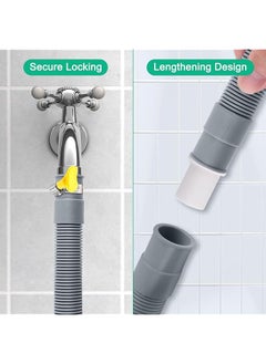 erorex Washing Machine Drain Hose U Bend Holder And 2 Hose Clamps Universal Drain Hose Extension Pipe Kit With 1 Extension Adapter 2M Portable Washing Machine Hoses For Drum Washing Machine  - Image 3