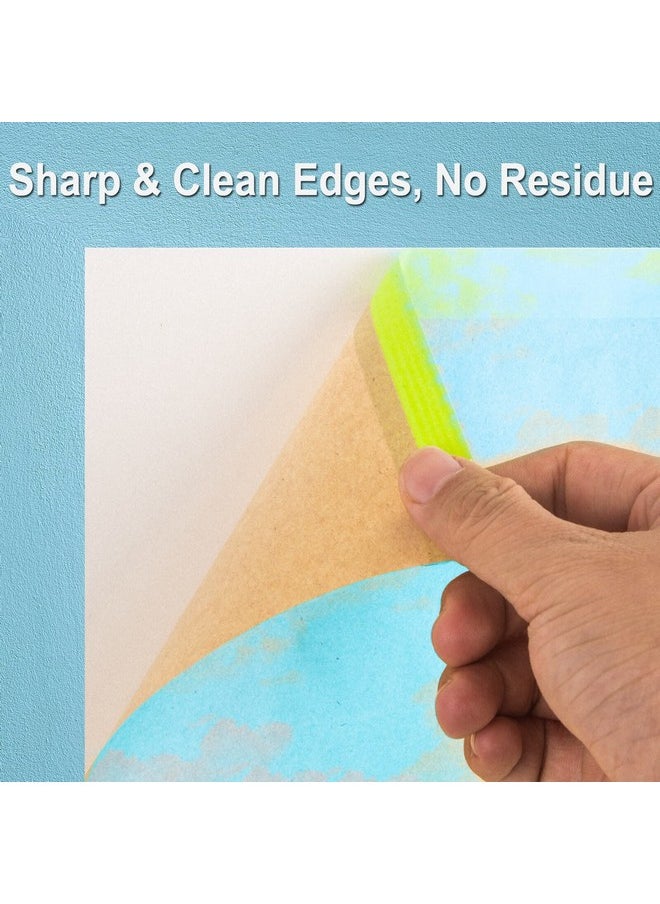 Tangibay Pre-Taped Masking Paper For Painting - 12 Inch X 50 Feet Tape And Drape Painters Paper, Paint Adhesive Protective Paper Roll For Covering Skirting, Frames, Cars And Auto Body (1 Roll)  - Image 4