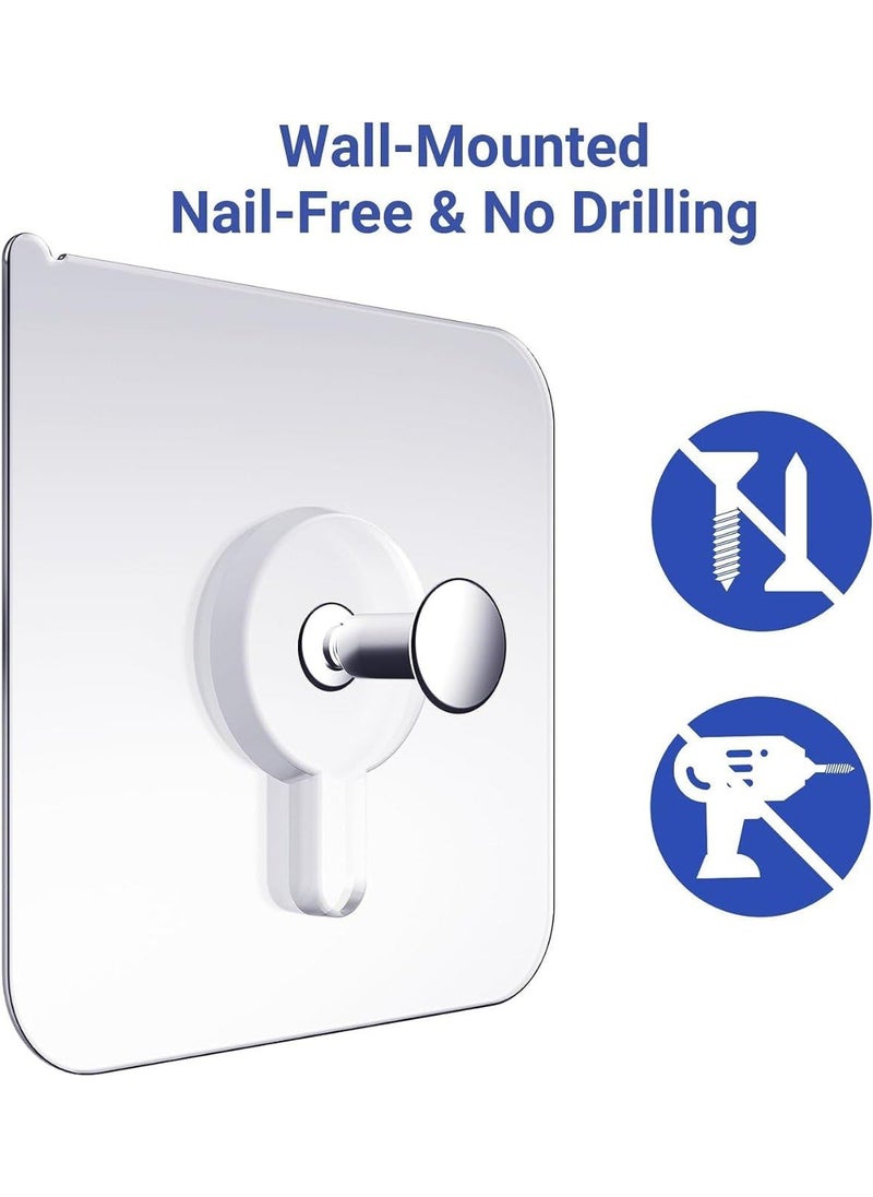 IDITRI EXPORT IDITRI EXPORT Wall Hanging Hooks for Wall Without DrillingSelf Adhesive Hooks for Wall Heavy Duty Strong Nail Free Kitchen Accessories Items Hanging Hook Transparent Stainless Steel 25  - Image 2