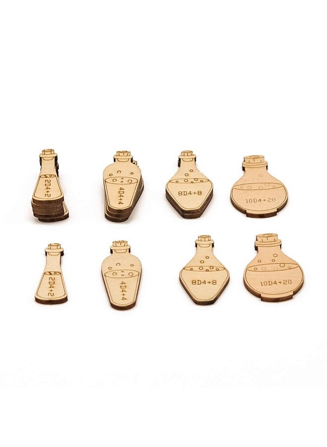 سي زد واي واي مجموعة رموز جرعة الشفاء مكونة من 21 قطعة من الملحقات الخشبية المقطوعة بالليزر والمحفورة Dnd للأبراج المحصنة والتنينات، الإصدار الخامس - Image 1