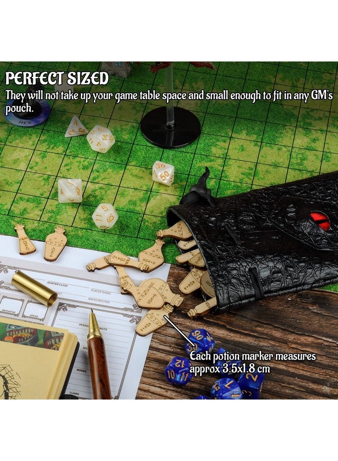 سي زد واي واي مجموعة رموز جرعة الشفاء مكونة من 21 قطعة من الملحقات الخشبية المقطوعة بالليزر والمحفورة Dnd للأبراج المحصنة والتنينات، الإصدار الخامس - Image 4