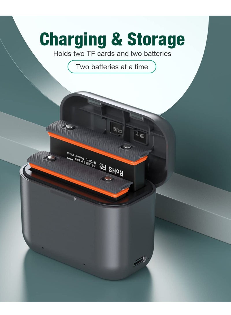 SOLARAE عبوتان بديلتان لبطارية إنستا 360 x3 سعة 1800mAh وشاحن سريع مزدوج USB متوافق مع كاميرا إنستا360 X3 عالية السعة (متوافق تمامًا مع الأصلي) - Image 5