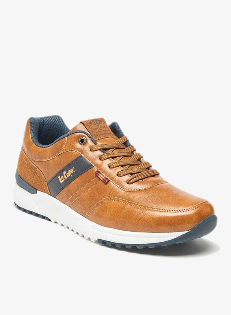 لي كوبر سنيكرز رجالي بطبعة شعار وتفاصيل لوحة برباط وكاحل منخفض - Image 3