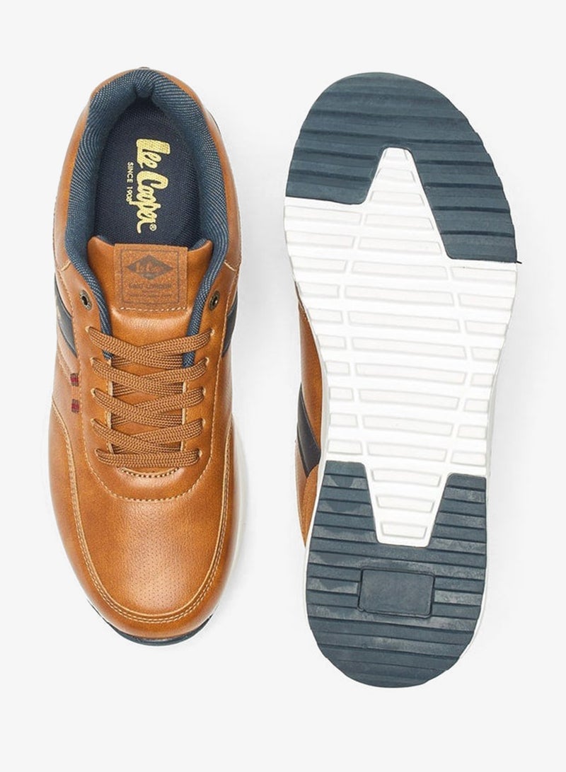 لي كوبر سنيكرز رجالي بطبعة شعار وتفاصيل لوحة برباط وكاحل منخفض - Image 4