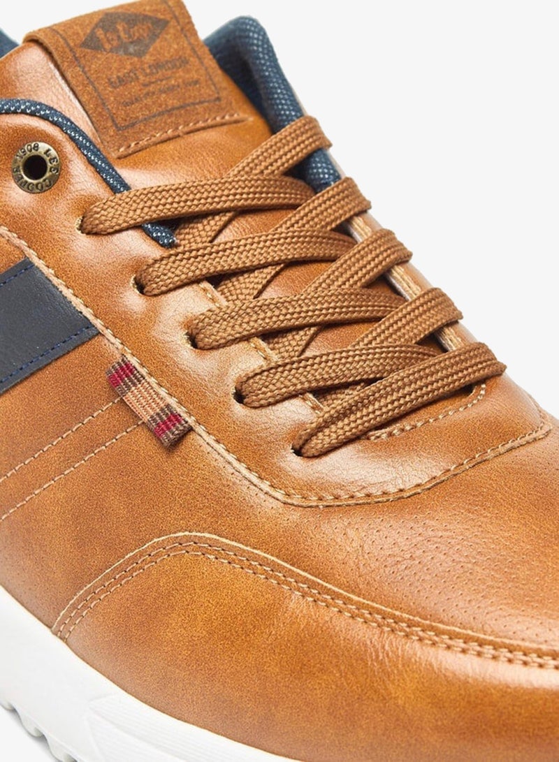 لي كوبر سنيكرز رجالي بطبعة شعار وتفاصيل لوحة برباط وكاحل منخفض - Image 5