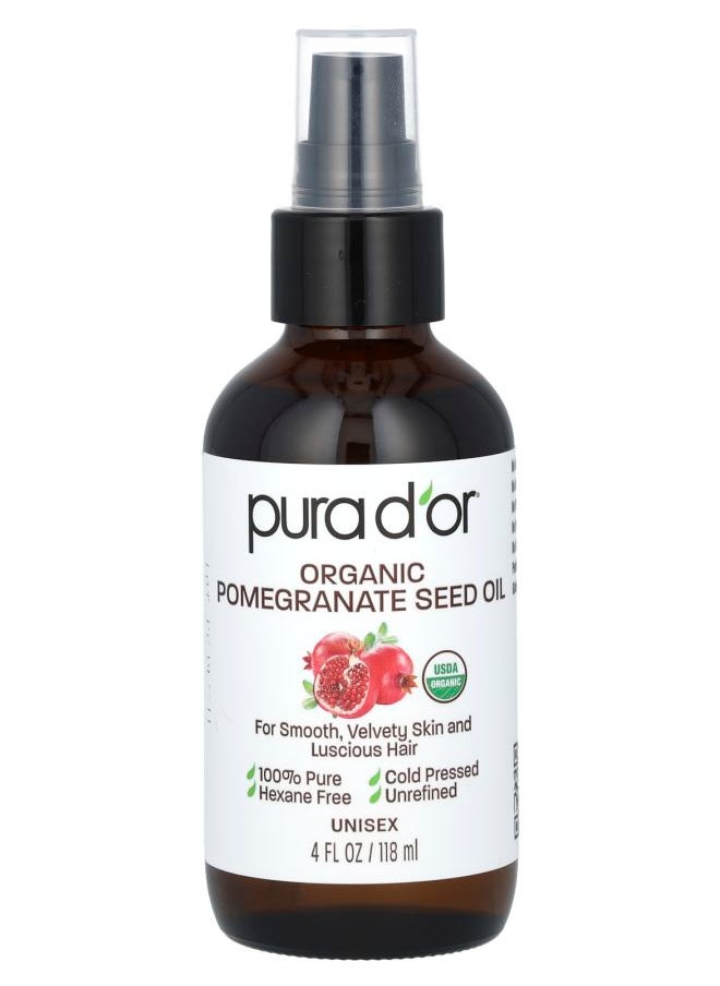 Pura d'or - Organic Pomegranate Seed Oil 4 fl oz (118 ml) - Image 1