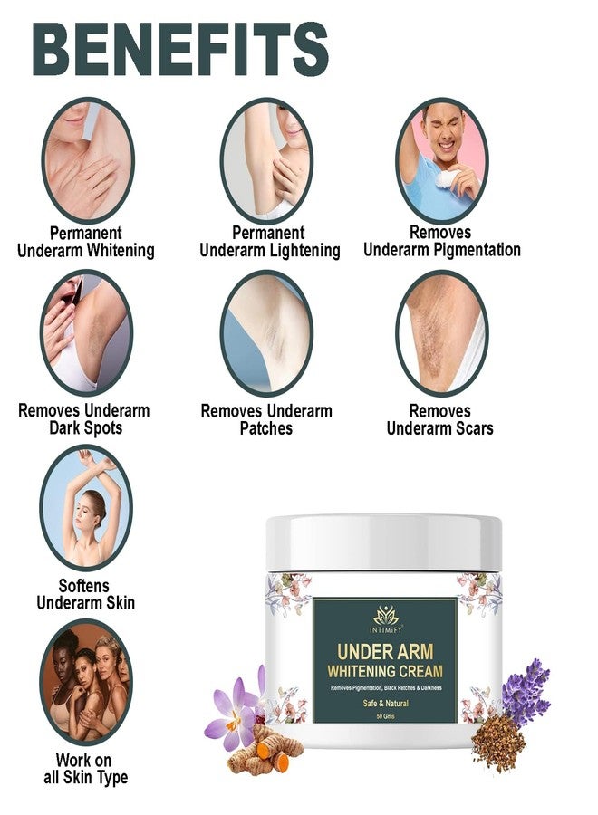 INTIMIFY كريم تفتيح الإبط من إنتيميفاي للنساء والرجال، مناسب لجميع أنواع البشرة، 50 جم (عبوة واحدة) - Image 3