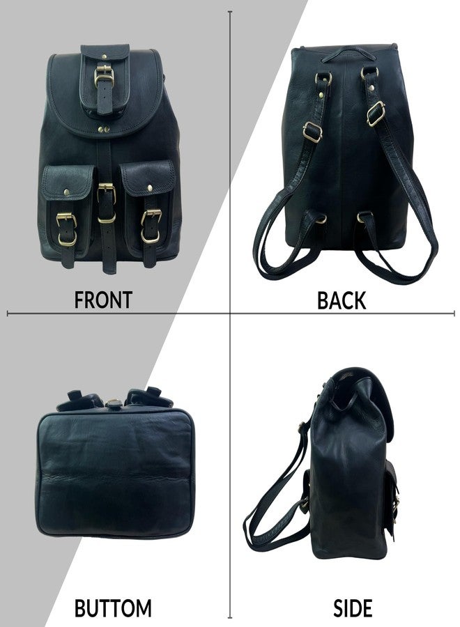 Madosh, Genuine Leather Laptop Backpack Sports Hiking Daypacks Carryall Rucksack Casual Shoulder Bookbag - Image 2