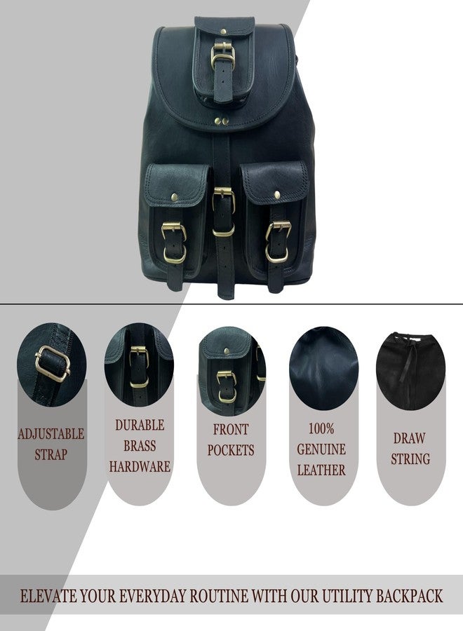 Madosh, Genuine Leather Laptop Backpack Sports Hiking Daypacks Carryall Rucksack Casual Shoulder Bookbag - Image 5
