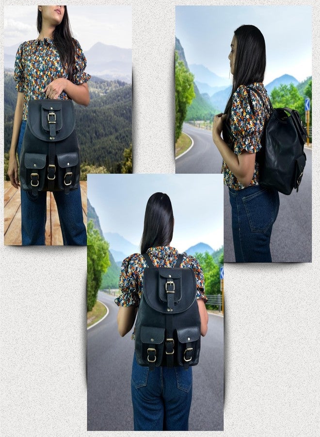Madosh, Genuine Leather Laptop Backpack Sports Hiking Daypacks Carryall Rucksack Casual Shoulder Bookbag - Image 3