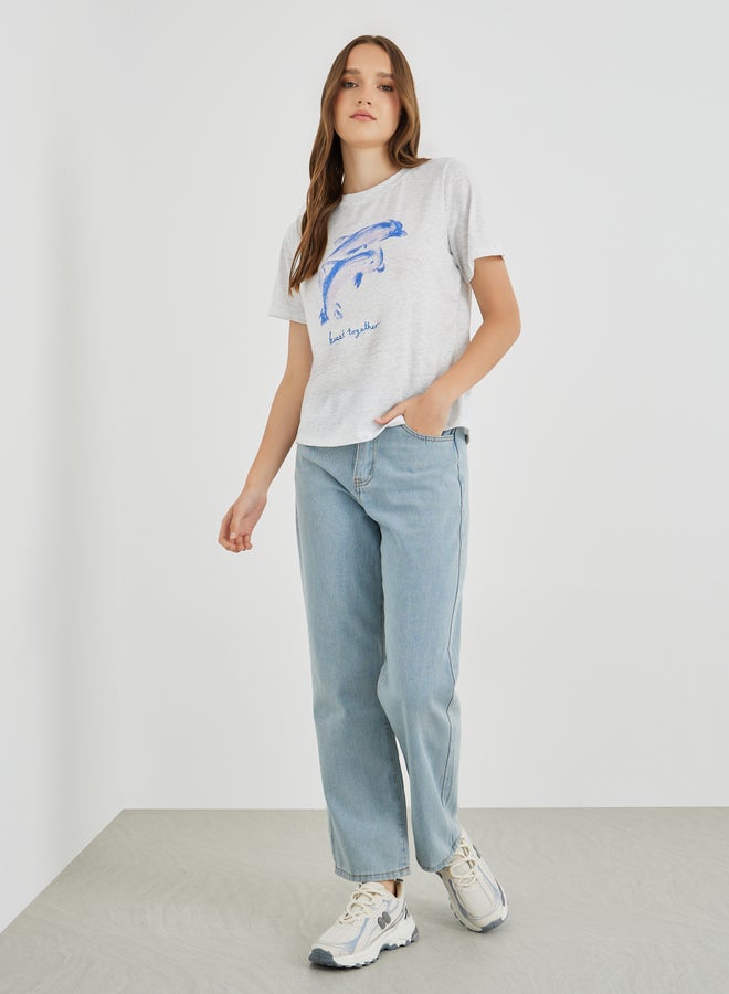 Take Two Slogan Print Regular Fit T-Shirt - Image 2