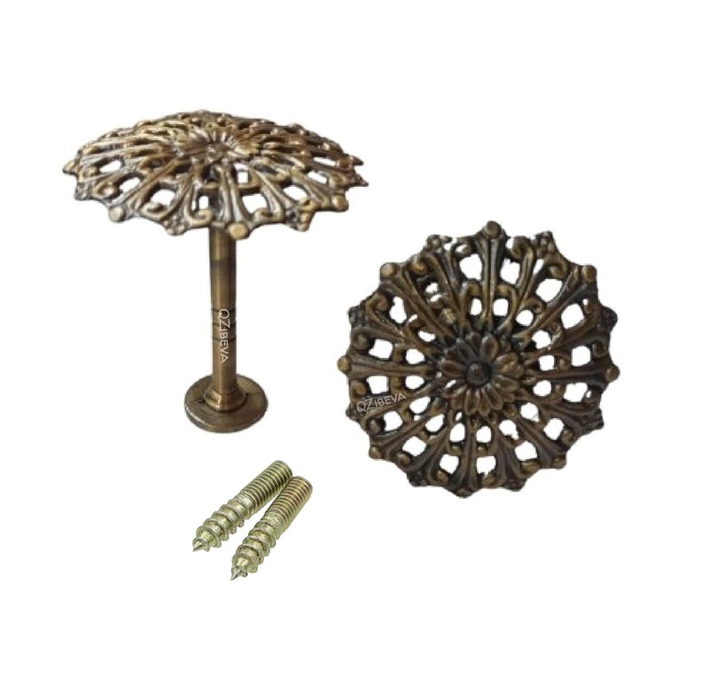 QZibeva QZibeva Metal Decorative Curtain Holdbacks Wall Mounted Window Tiebacks Draperies for Bedroom Living Room Office Come with ScrewsSet of 2Bronze - Image 4