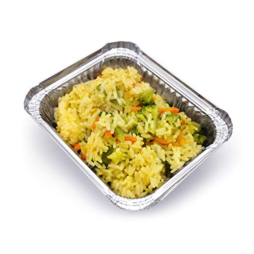 Fig & Leaf (120 Pack) Premium 1-LB Takeout Pans with Lids - 5.6" x 4.6" x 1.9" l Extra Heavy-Duty l Disposable Aluminum Foil for Catering Party Meal Prep Freezer Drip Pans BBQ Potluck - Image 5