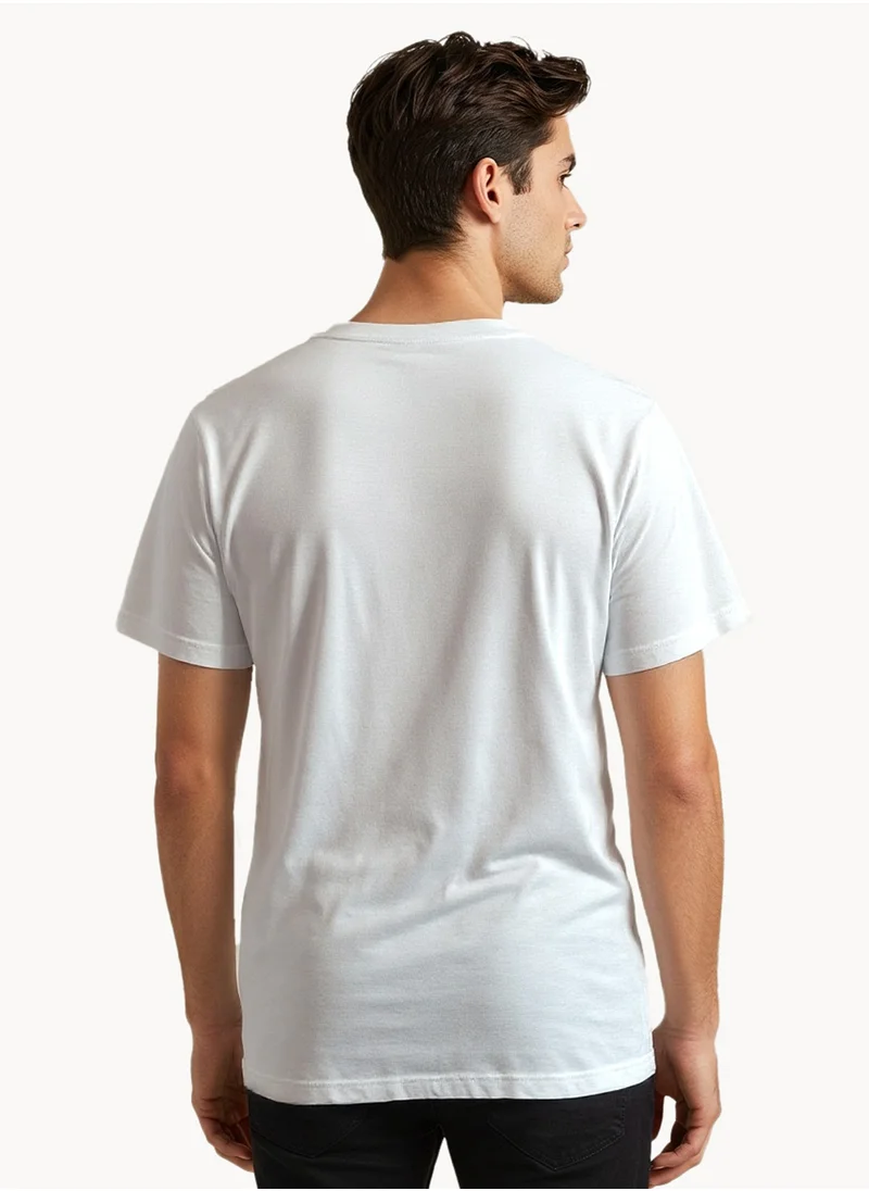 نوتيكا Plain Regular Fit Premium Cotton Crew Neck T-shirt