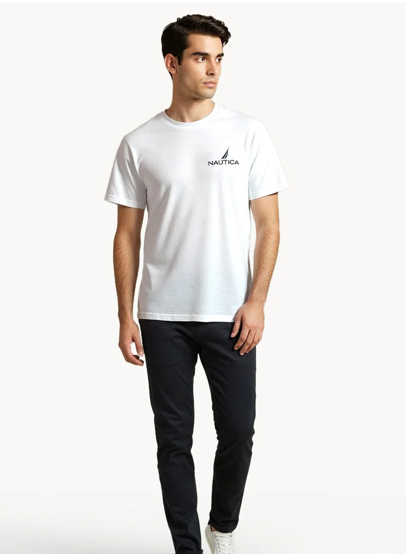 NAUTICA Plain Regular Fit Premium Cotton Crew Neck T-shirt