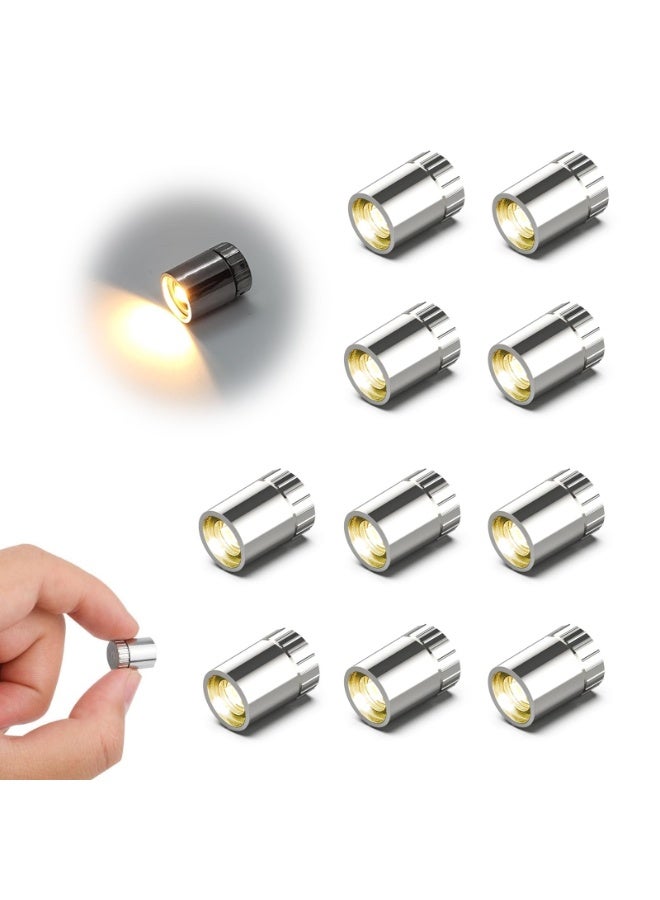 Mini LED Lights, 10 Pack Small Spotlight Battery Operated LED Lights, DIY Miniature Lights, Small Decoration Dollhouse Accessories, Warm White LED Wireless Miniature Spot Light, Warm White - Image 1