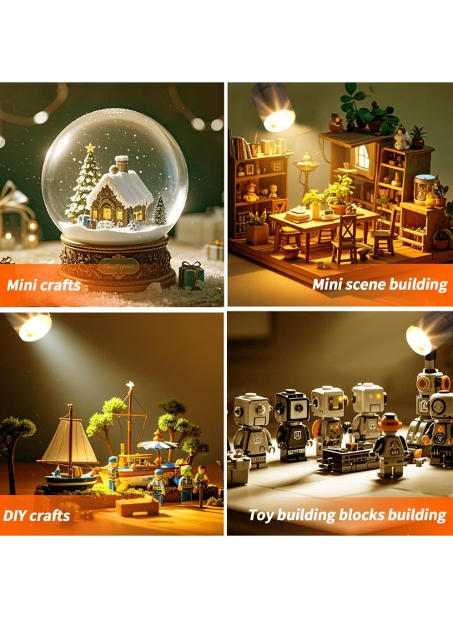 Mini LED Lights, 10 Pack Small Spotlight Battery Operated LED Lights, DIY Miniature Lights, Small Decoration Dollhouse Accessories, Warm White LED Wireless Miniature Spot Light, Warm White - Image 2