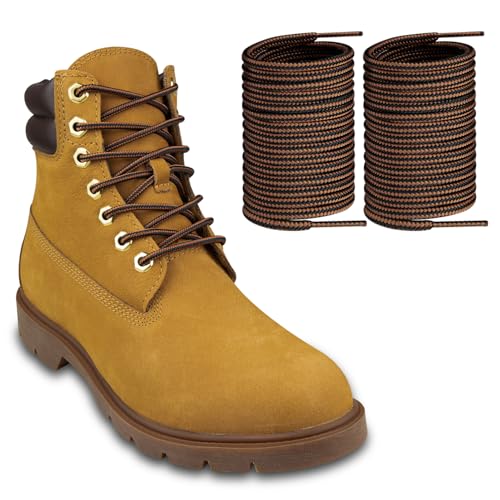 Endoto Boots Shoe Laces for Timberland Work Hiking Hunting Round Replacement ShoelacesColorBlackBrownSize54Inch - Image 1