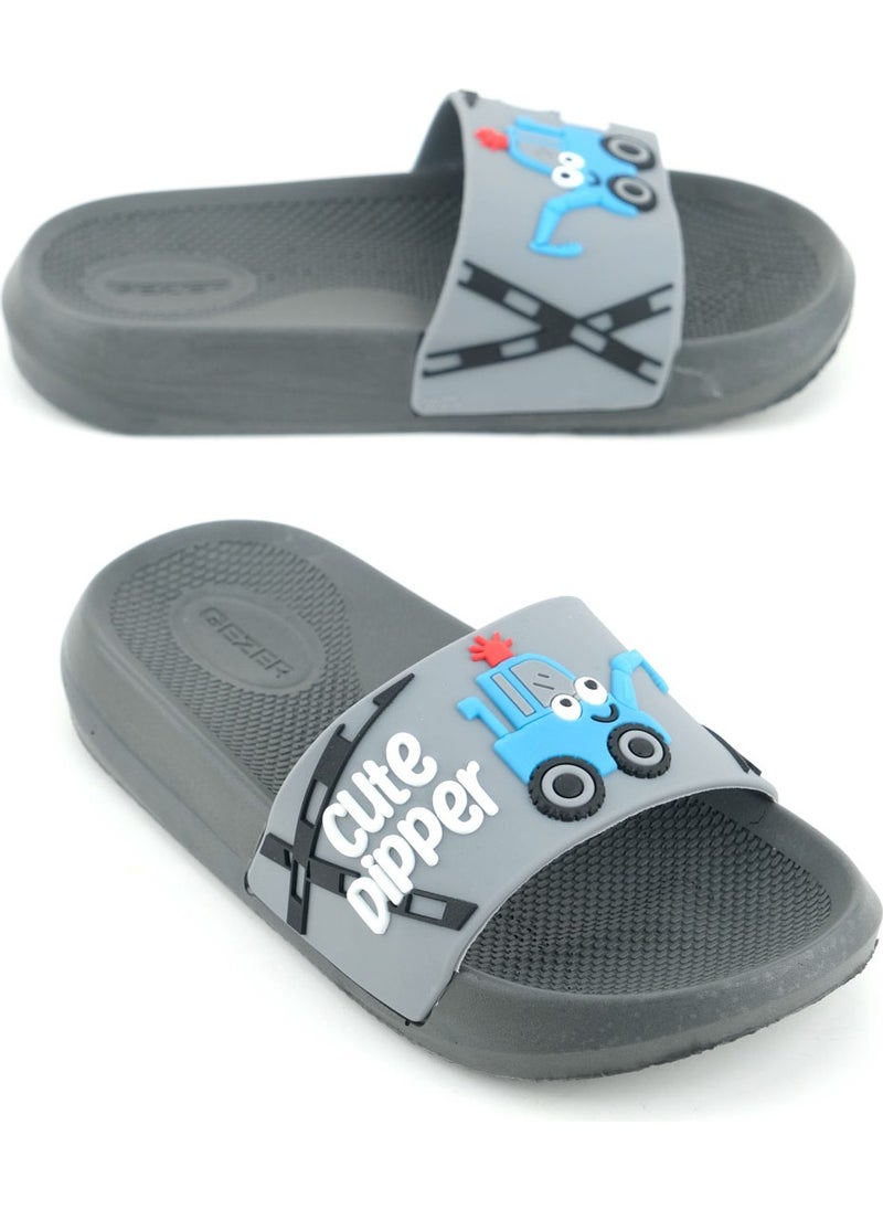Gezer - Boy Summer Pu Home Bathroom Garden Beach Pool Daily Slippers - Image 1