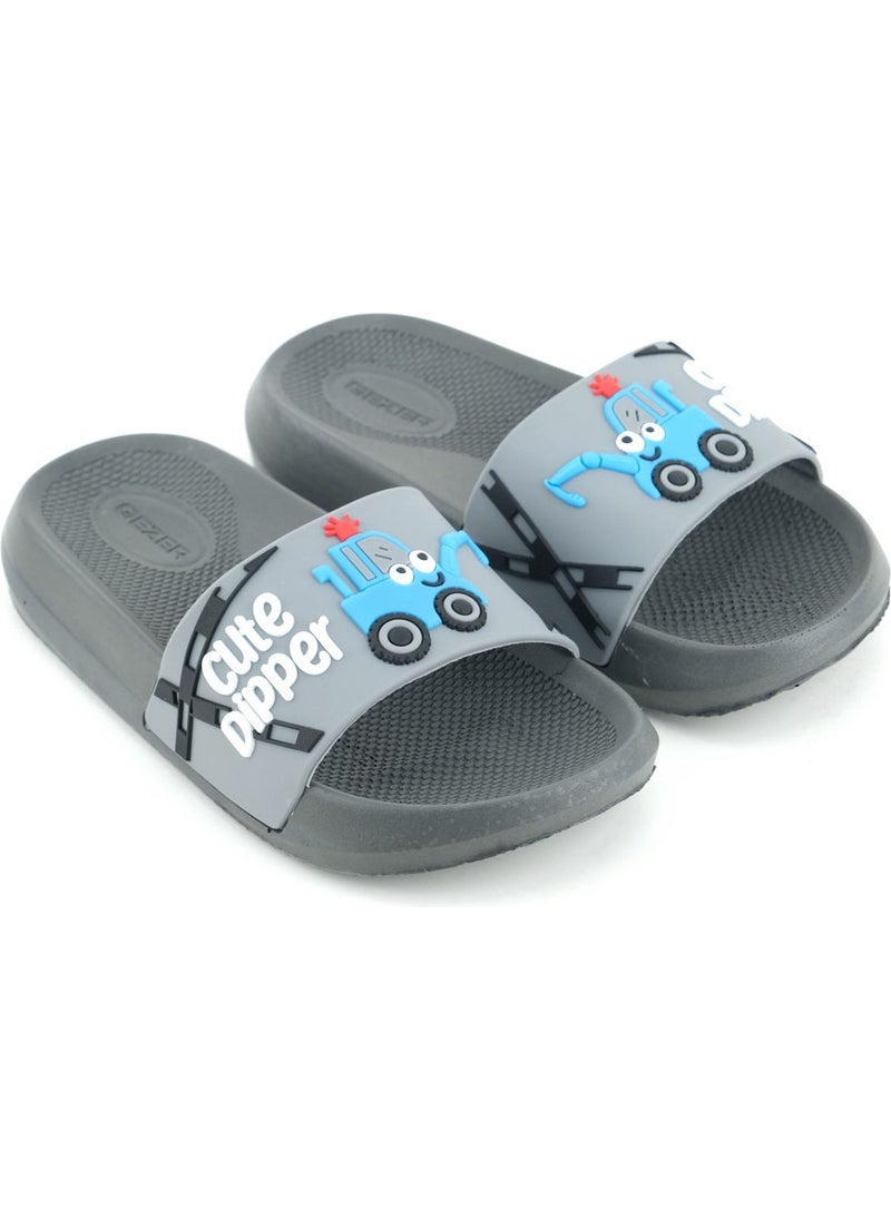 Gezer - Boy Summer Pu Home Bathroom Garden Beach Pool Daily Slippers - Image 1