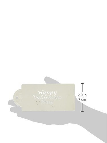 Designer Stencils C215 Happy Valentines Day Business Card Cookie Stencil, Beige/semi-transparent - Image 3