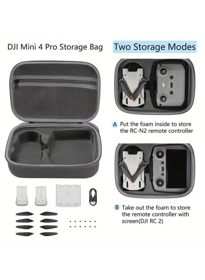 DJI Mini 4 Pro Hard Shell Case Black Compatible with Mini 3 3 Pro Drone RC 2 RC N2 - Image 3