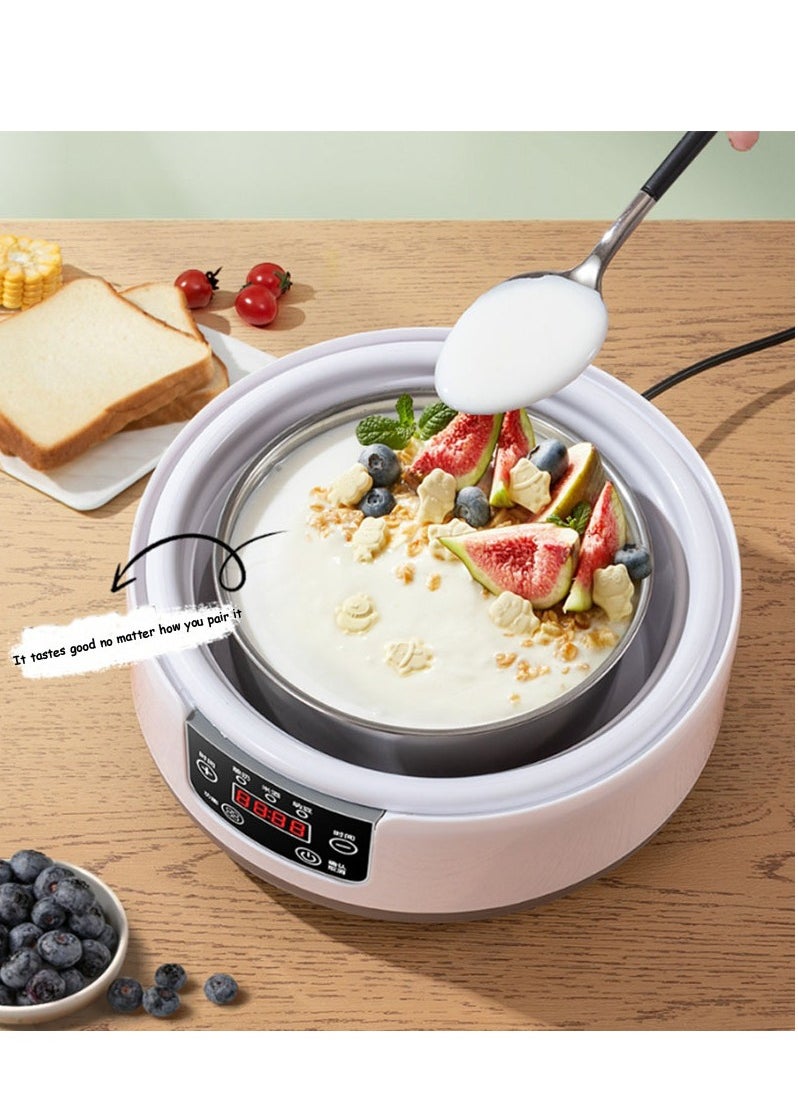 AirYoung Multi-function Yogurt Maker,Greek Yogurt Machine, 1.2L Yogurt Fermentation Machine with Timer Control, Compact Stainless Steel Liner, Constant Temperature Control for Yogurt, Cheese (White)  - Image 1