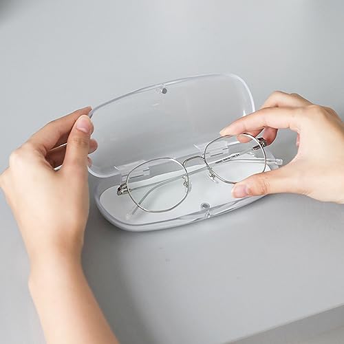 ZARSIO 2 Pieces Hard Shell Glasses Cases Plastic Frosted Translucent Eyeglasses Case with Magnetic Closure (Whitex2) - Image 5