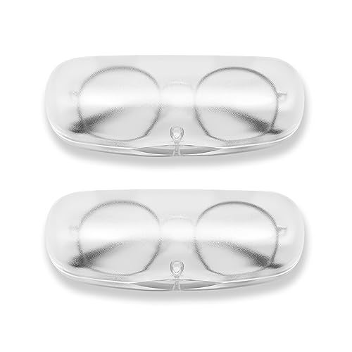 ZARSIO 2 Pieces Hard Shell Glasses Cases Plastic Frosted Translucent Eyeglasses Case with Magnetic Closure (Whitex2) - Image 1
