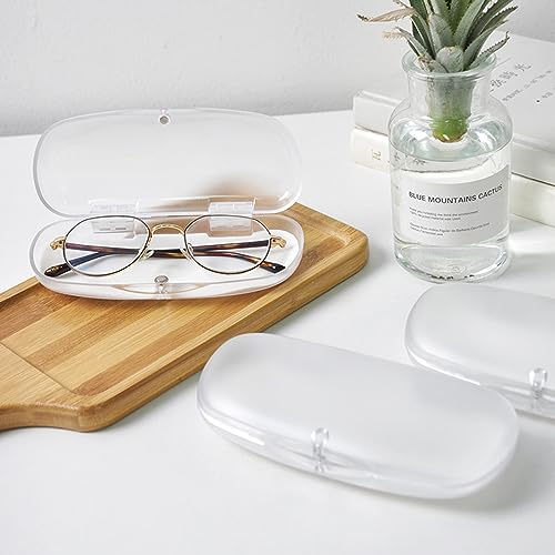 ZARSIO 2 Pieces Hard Shell Glasses Cases Plastic Frosted Translucent Eyeglasses Case with Magnetic Closure (Whitex2) - Image 3