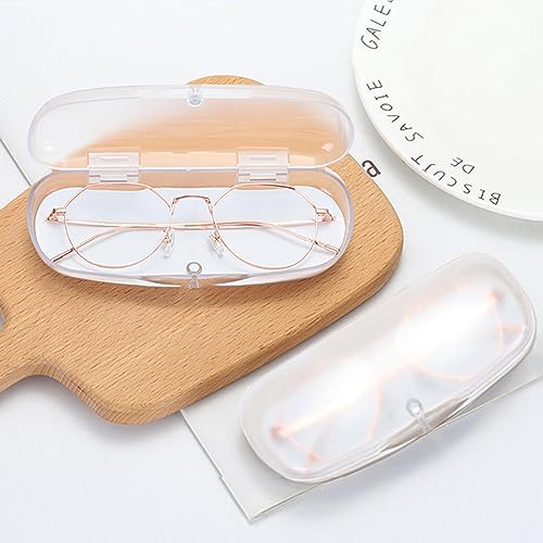 ZARSIO 2 Pieces Hard Shell Glasses Cases Plastic Frosted Translucent Eyeglasses Case with Magnetic Closure (Whitex2) - Image 2