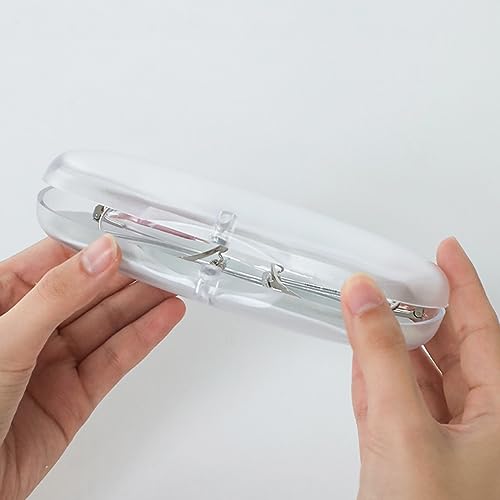 ZARSIO 2 Pieces Hard Shell Glasses Cases Plastic Frosted Translucent Eyeglasses Case with Magnetic Closure (Whitex2) - Image 4