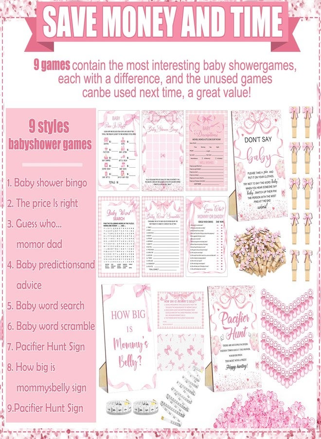 شير مجموعة ألعاب حفل استقبال المولود الجديد من شير، 476 قطعة، تتضمن 6 مجموعات من بطاقات الأنشطة، وبطاقات أنشطة، ولعبة البحث عن اللهايات (50 لهاية)، ولافتة "كم حجم بطن الأم؟" (50 بطاقة تخمين)، وشريطين قياس، ولافتة "لا تقل طفل" (50 مشبك غسيل). - Image 4