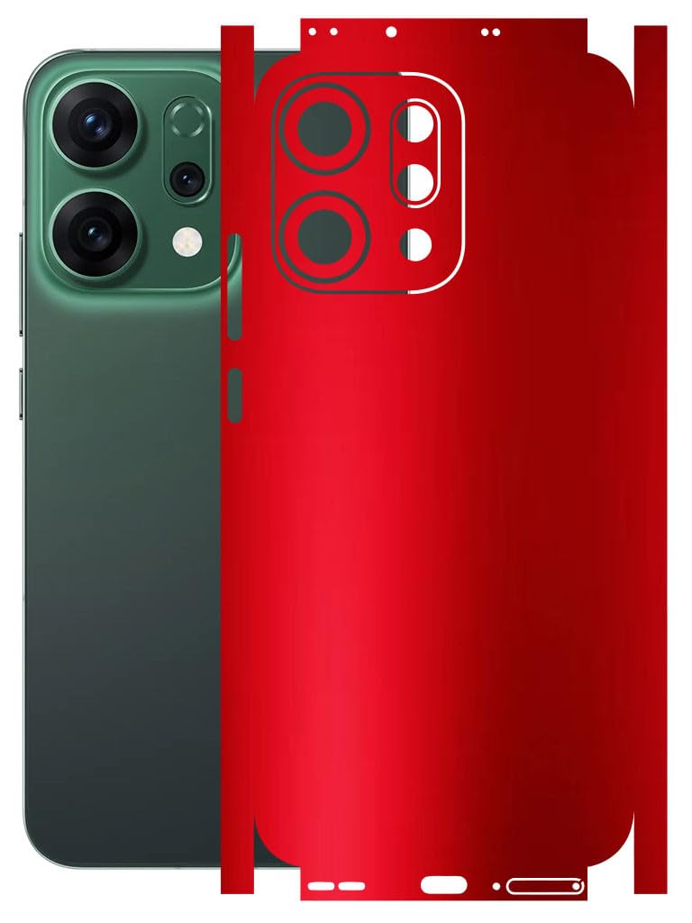 AtOdds Mobile Skin Sticker Wrap | Compatible for Oppo Reno 14 (5G) | Scratchproof Matte Finish | Full Coverage for All Sides & Camera Protection (Metalic Red) - Image 1