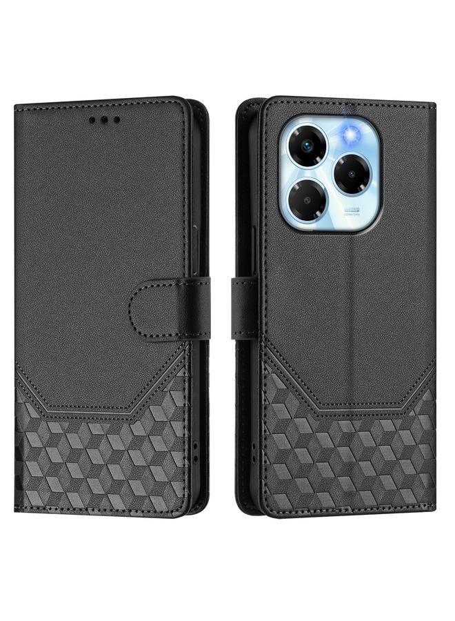 زبون جراب لهاتف Infinix Note 40X 5G مصنوع من الجلد بنقشة قرص العسل بتقنية RFID - Image 2