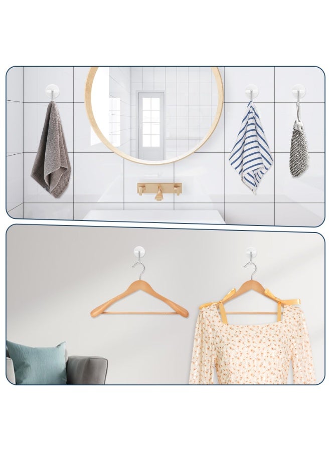 24Pcs White Round Self Adhesive Plastic Hooks, Waterproof Oil Proof Mini Stick On Hanging Hooks for Kitchen Utensils Storage - Image 5