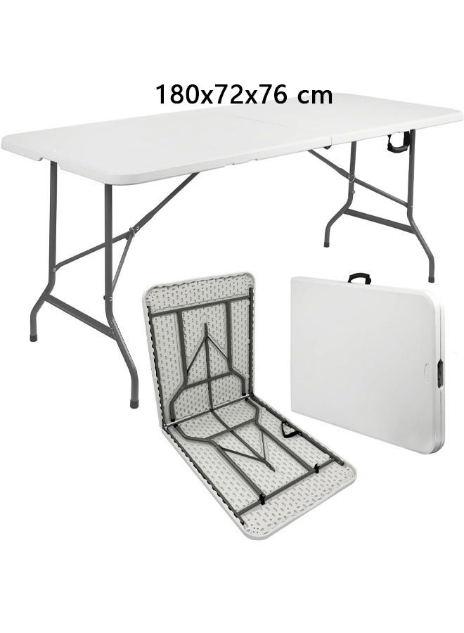 البيض برو طاولة بيضاء قابلة للطي مقاس 180x72x76 سم للرحلات والتخييم - Image 1