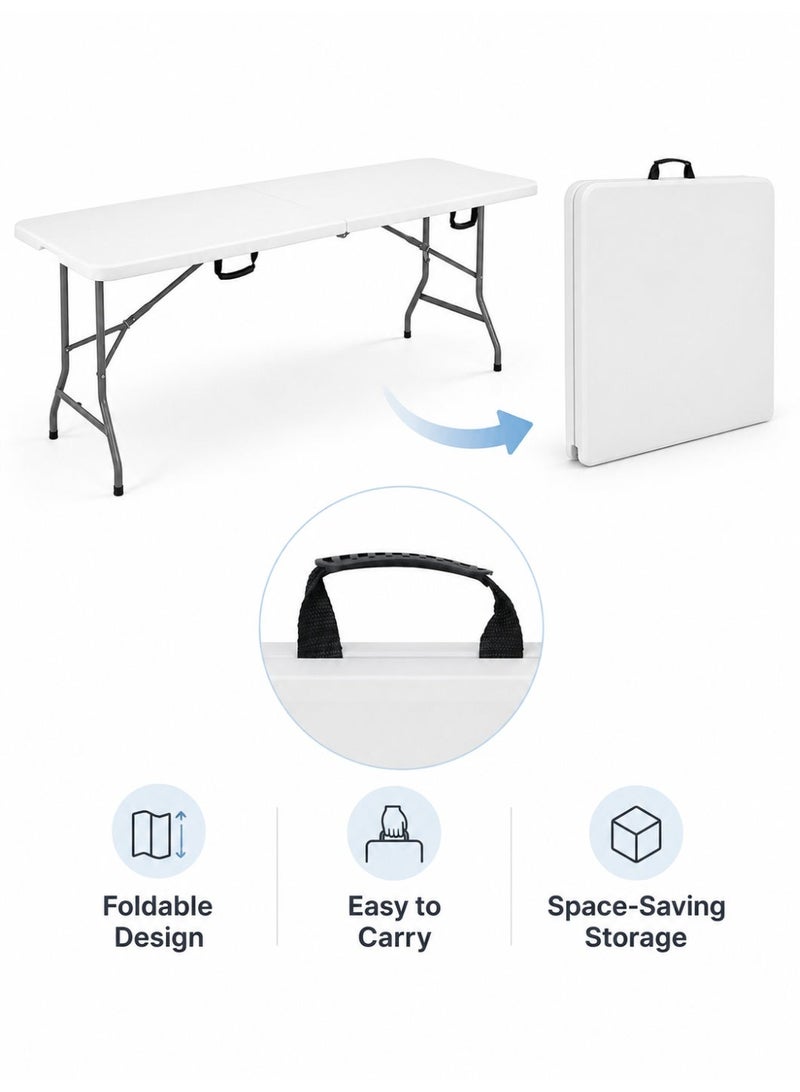 EGG PRO White Folding Table, 180x72x76 cm, Portable for Trips & Camping, Indoor & Outdoor Use - Image 2