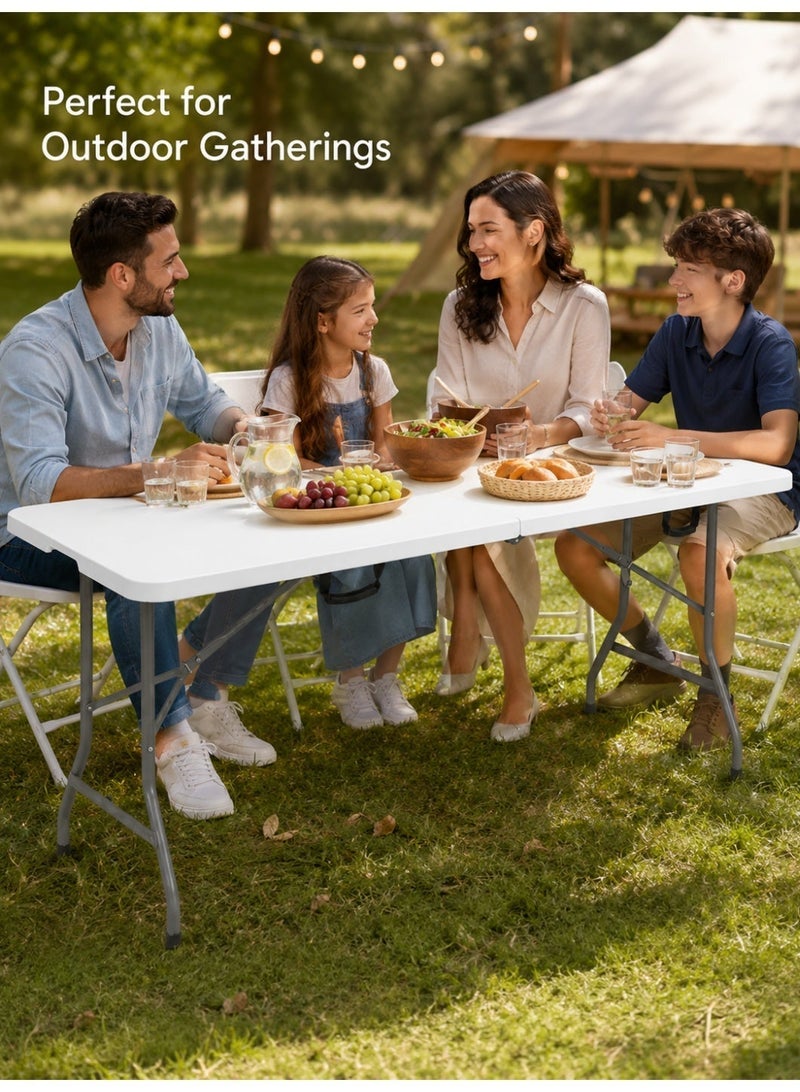 EGG PRO White Folding Table, 180x72x76 cm, Portable for Trips & Camping, Indoor & Outdoor Use - Image 4