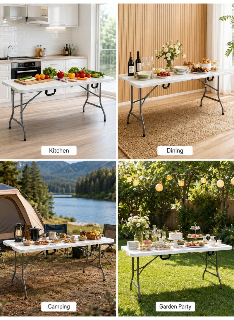 EGG PRO White Folding Table, 180x72x76 cm, Portable for Trips & Camping, Indoor & Outdoor Use - Image 3