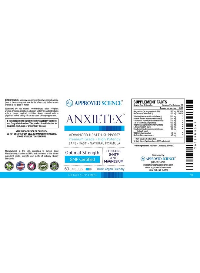 Approved Science ساينس المعتمدة أنزيتكس - هدوء واسترخاء - إل-ثيانين والمغنيسيوم - 60 كبسولة - صديقة للنباتيين - إمداد لمدة 3 أشهر - Image 5