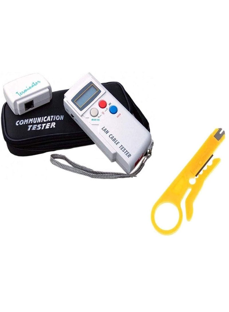 Digital display LAN Cable Tester LCT 300 400BK Free mini wire stripper yellow - Image 1