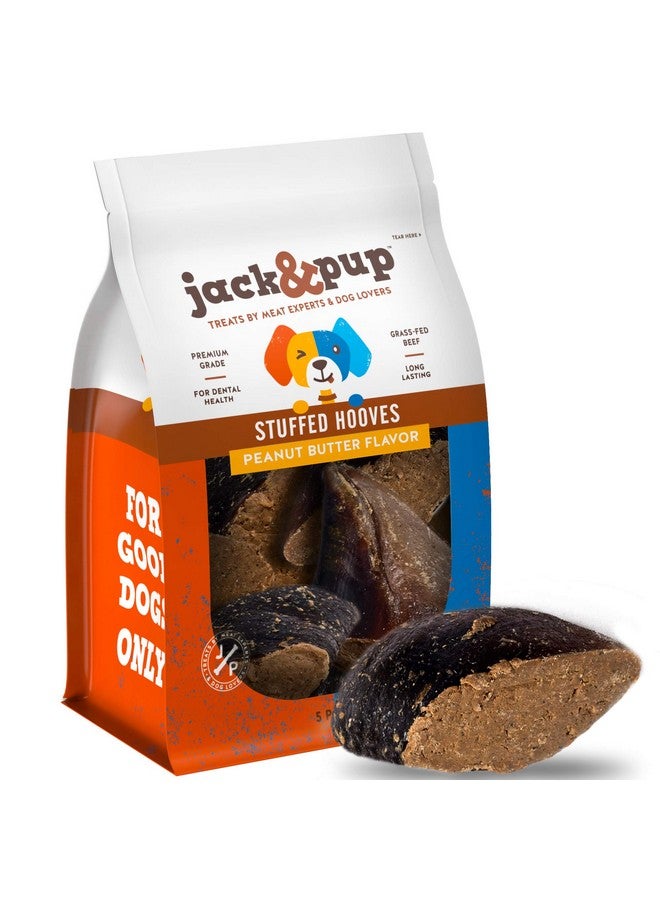Jack&Pup Filled Cow Hooves For Dogs; Stuffed Dog Chew Hoofs (5 Pack) Cow Hoofs For Dogs. Natural Dog Chews, Filled Dog Bones (Peanut Butter Flavor) - Image 1